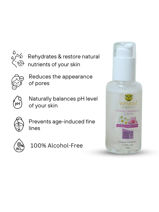 Roman Chamomile and Rose Soothing facial toner mist-100ml