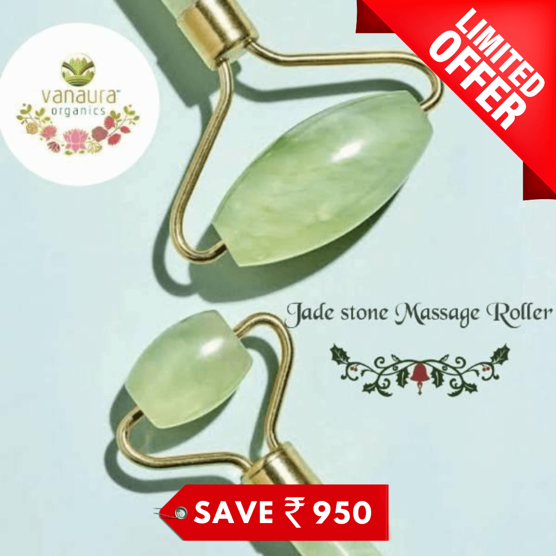 Natural Jade Gem Stone Face Massage Roller - Vanaura Organics