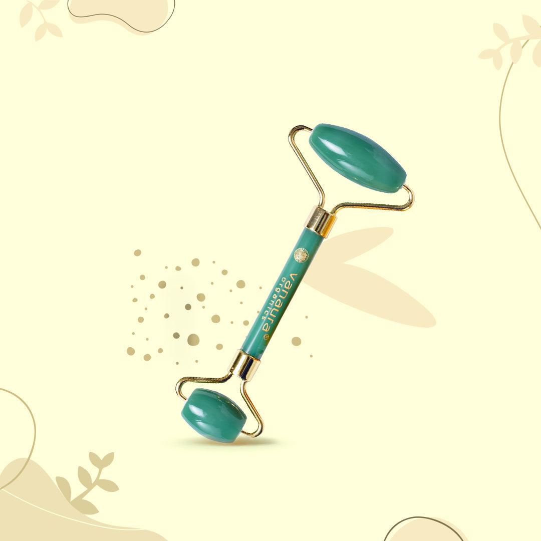 Natural Jade Gem Stone Face Massage Roller - vanauraorganics