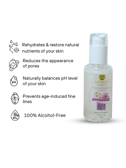 Roman Chamomile and Rose  Soothing facial toner mist-100ml