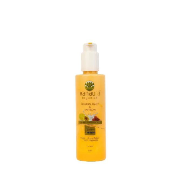 Passion Fruit and Saffron Skin Repairing Rich Moisturizing Body Milk Cream Lotion 200 ML - vanaura oraganics