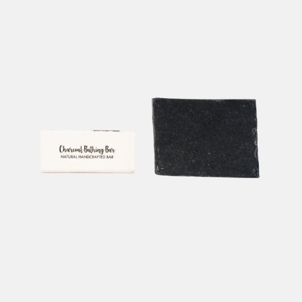 Charcoal Bathing Bar - (Exfoliating, Cleansing, Detoxifying) Natural Handcrafted Bar(125g)- vanauraorganics