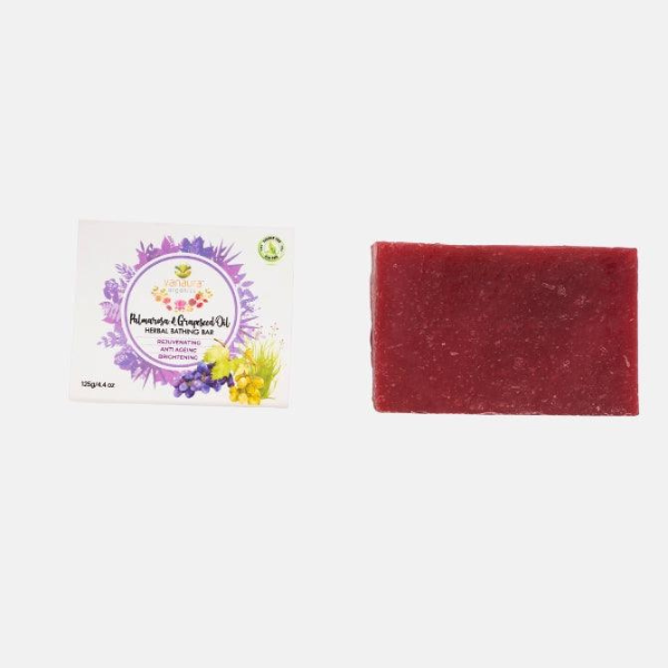 Palmarosa And Grapeseed Oil Herbal Bathing Bars (Rejuvenating, Anti Ageing, Brightening) - Vanaura Organics