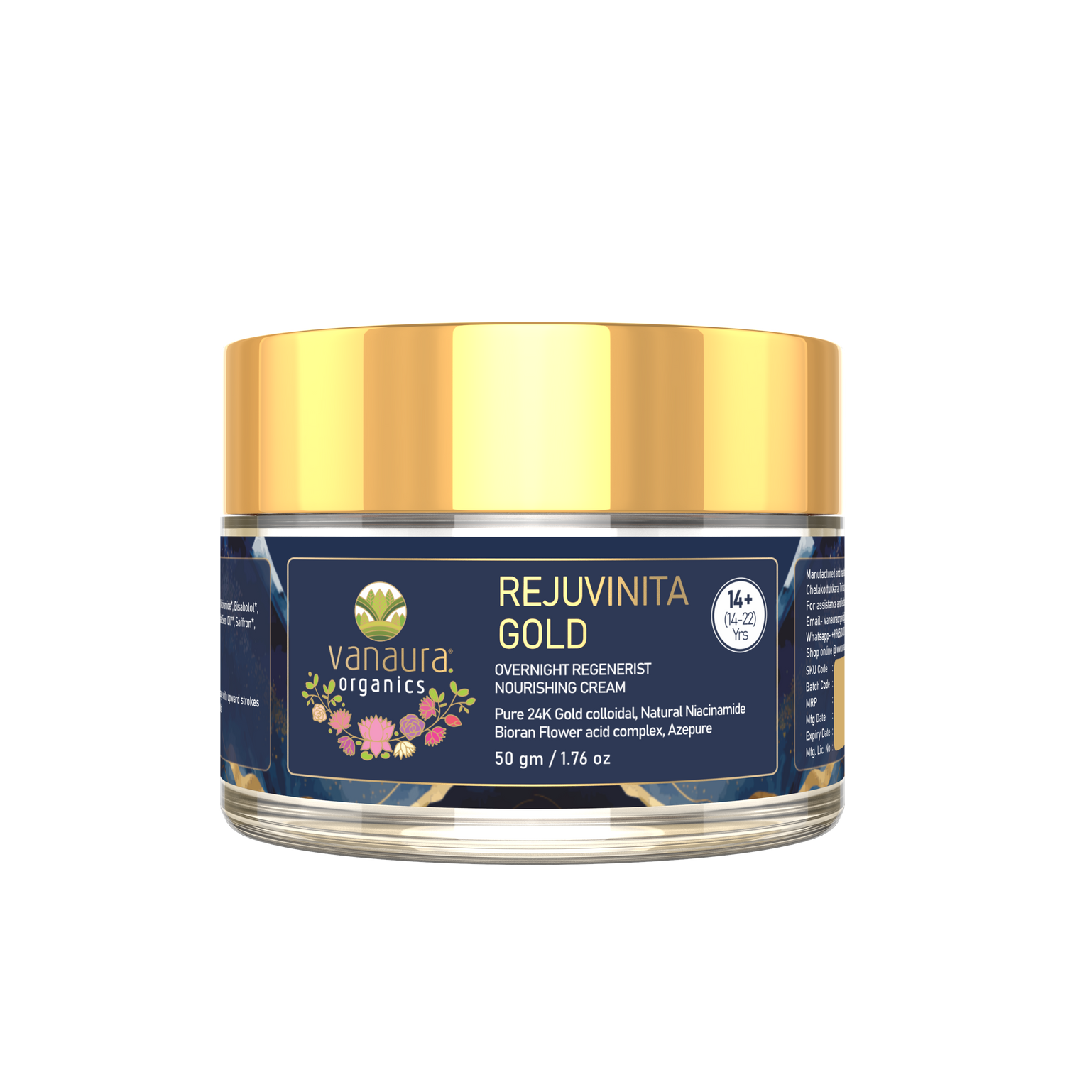 Rejuvinita gold 14+ (for 14 -22 yrs)-Overnight Regenerist Nourishing Cream- 50g