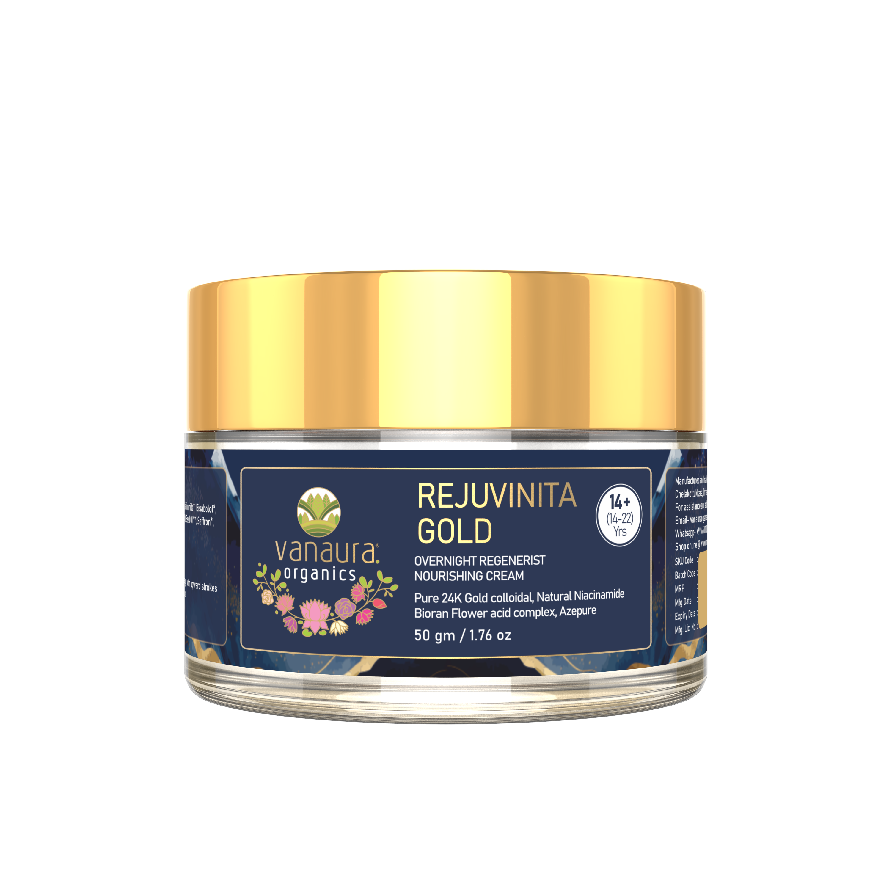 Rejuvinita gold 14+ (for 14 -22 yrs)-Overnight Regenerist Nourishing Cream- 50g